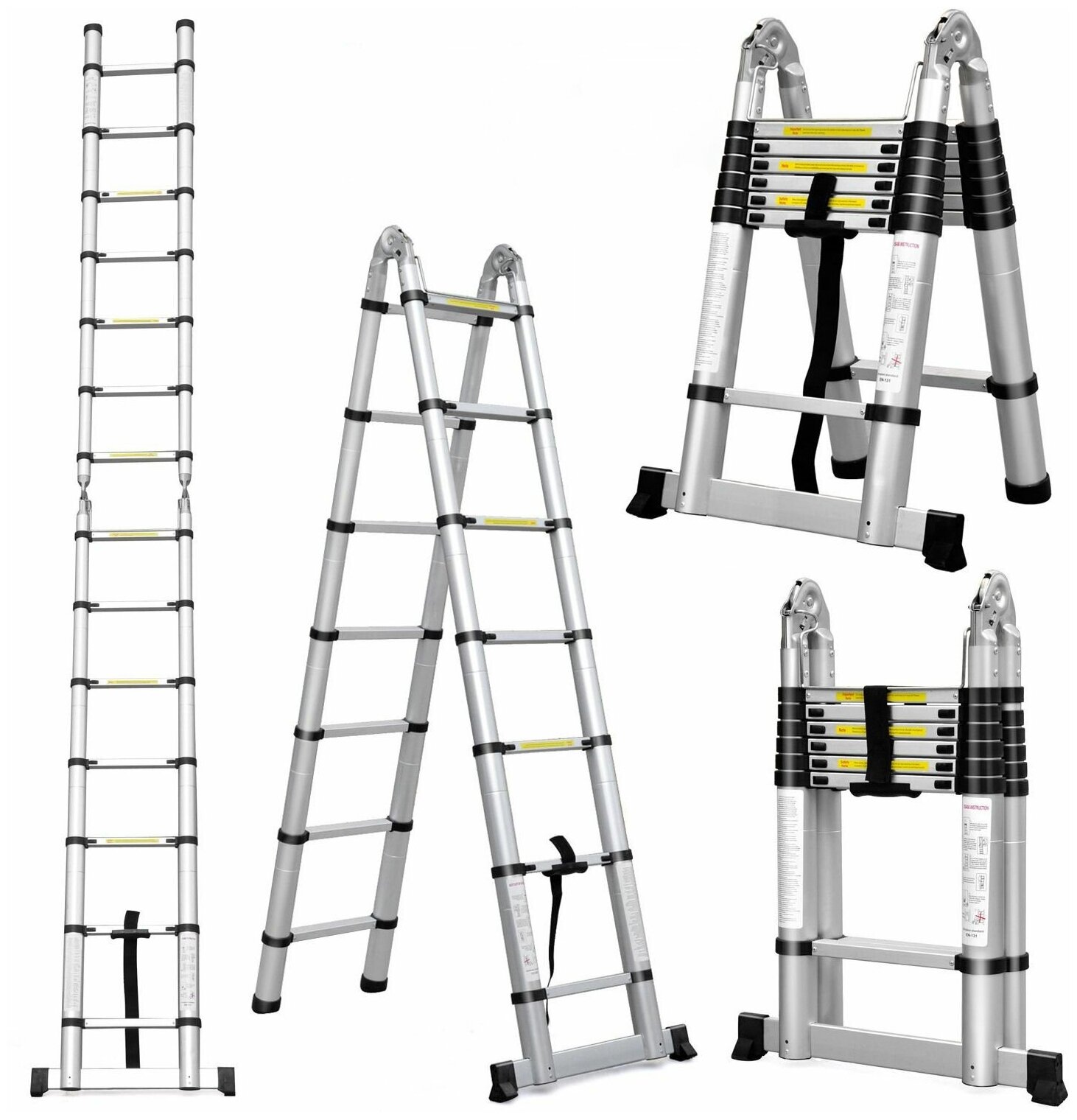 Стремянка телескопическая алюминиевая UPU Ladder UP440D 4,4 м