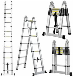 Стремянка телескопическая алюминиевая UPU Ladder UP440D 4,4 м