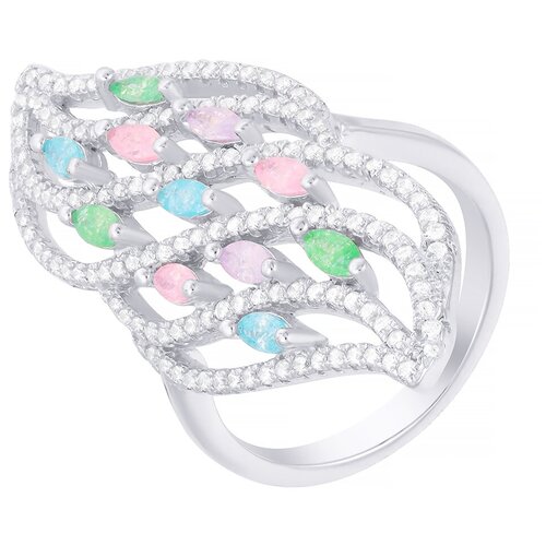 фото Element47 кольцо из серебра 925 пробы с ювелирным стеклом и кубическим цирконием casr1415_us_001_wg, размер 17.5