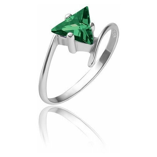 фото Top crystal кольцо с фианитом серебряное 40245007-изумрудный, размер 19