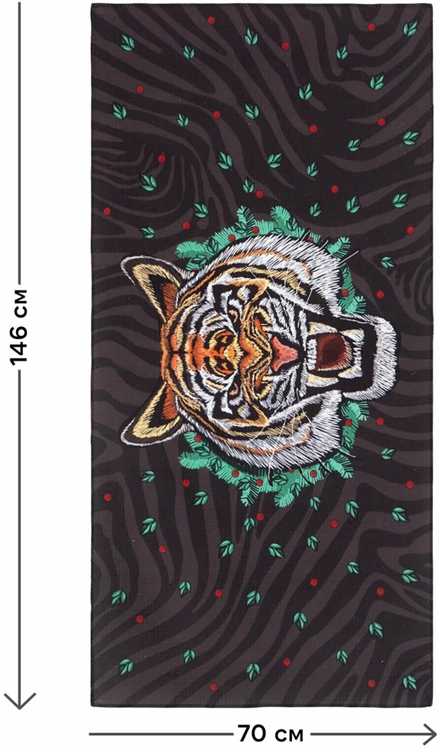 Полотенце Этель Tiger 70х146±2 см, 100% хлопок 160гр/м2 - фотография № 2