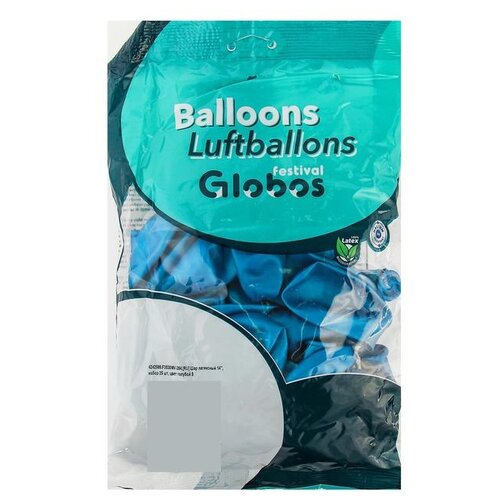 фото Набор воздушных шаров globos festival металл 14'' (25 шт.) голубой