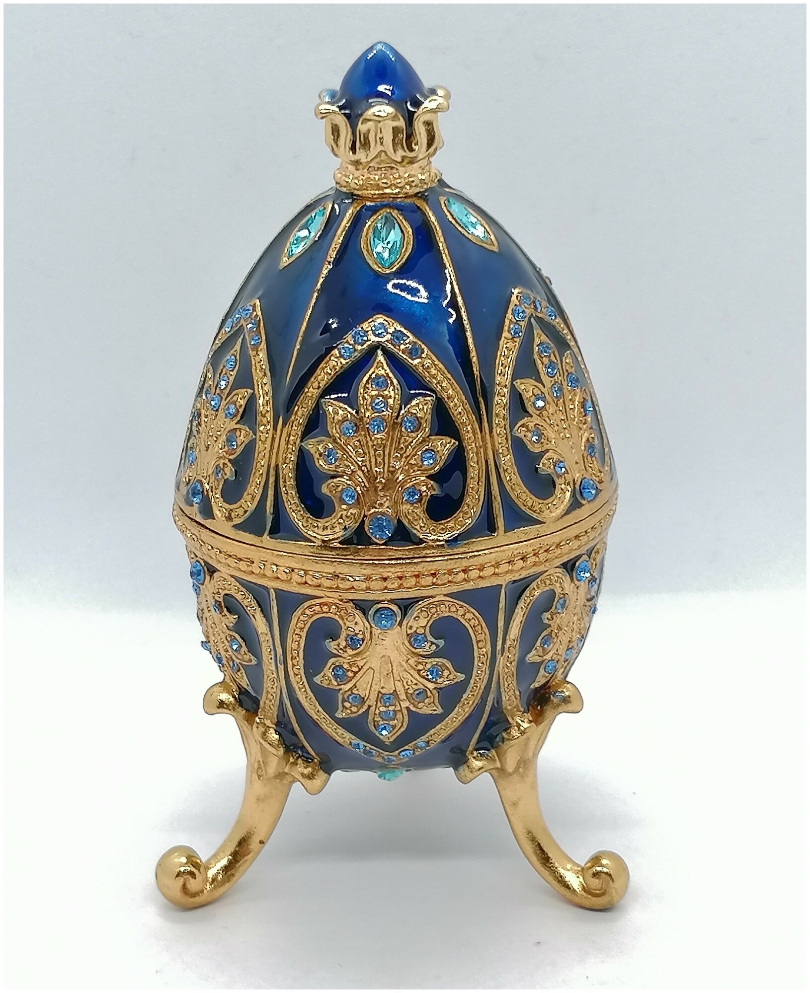 Яйцо Фаберже 4977 с короной синее