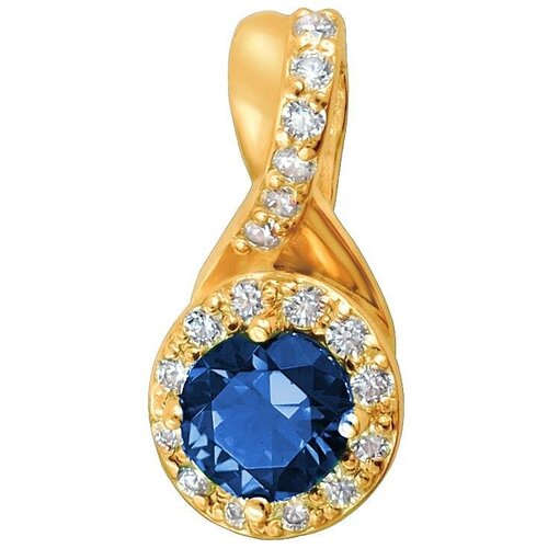 фото Эстет подвеска с шпинелью и фианитами из серебра с позолотой 01п258520а-1