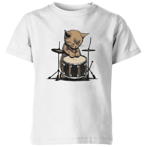 Футболка Us Basic, размер 8, белый детская футболка кот барабанщик 164 темно розовый