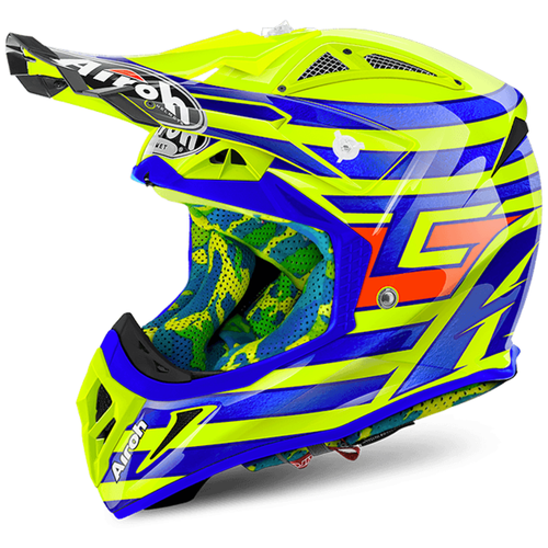 фото Шлем кроссовый airoh aviator 2.2 cairoli qatar, желтый/синий, размер l airoh helmet