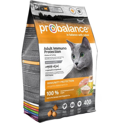 Сухой корм для кошек ProBalance с курицей, с индейкой 2 шт. х 400 г probalance сухой корм для кастрированных котов и стерилизованных кошек с курицей 32 pb 024 0 4 кг