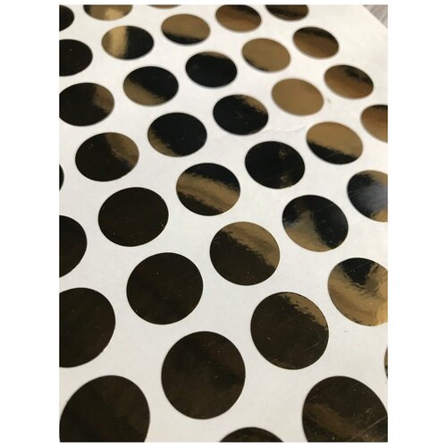 Наклейка круглая зеркальная (хром (001), без печати, пленка металлик, размер Д20 мм) 20 шт.