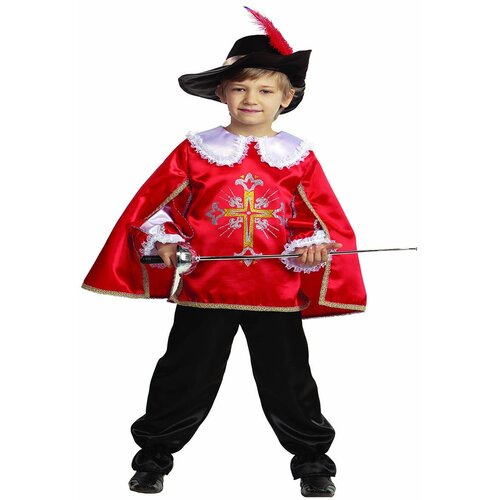 Костюм Мушкетер красный шелк, Батик карнавальный костюм батик мушкетер бордо
