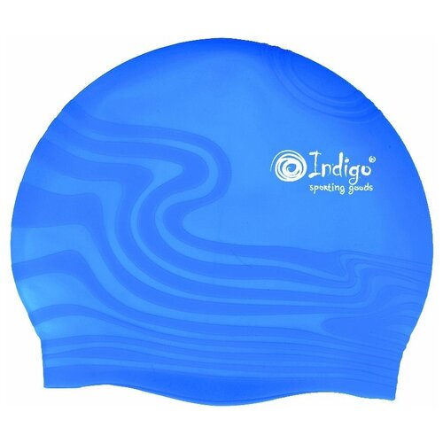 фото Шапочка для плавания silicone indigo sc300/308 волна дет голубая