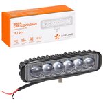 Фара светодиодная прямоугольная, 6 LED 4D линза, 18W, (157х42х40) 12/24V (ALED006) AIRLINE - изображение