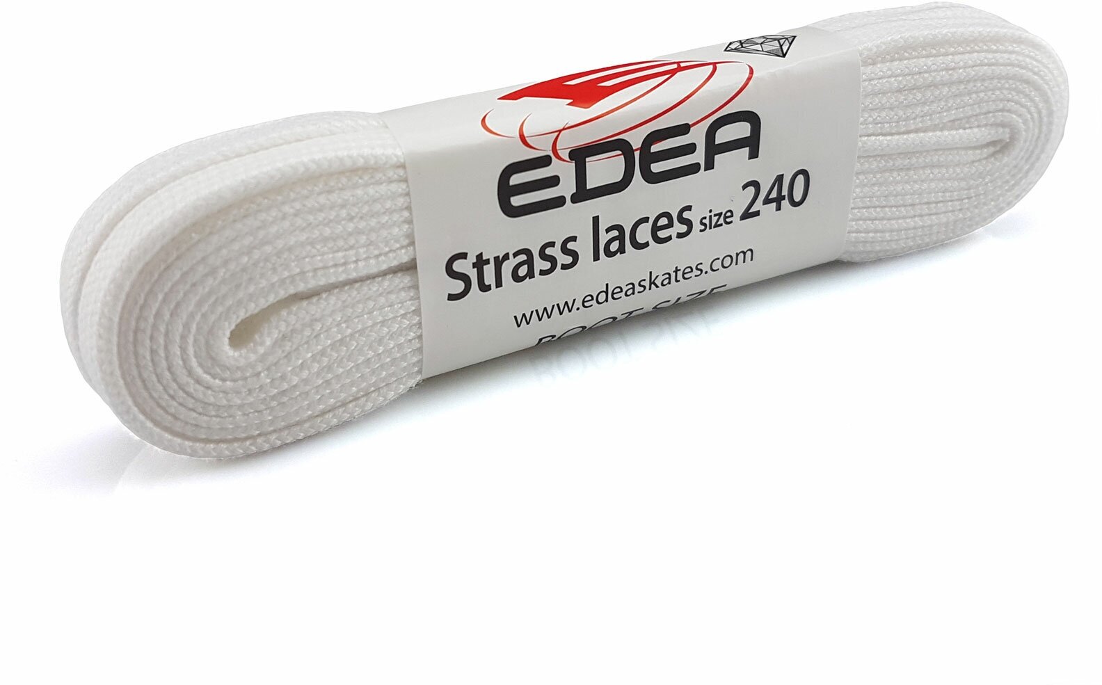 Шнурки для ботинок и коньков EDEA белые с кристаллом 240 - фотография № 3