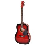 F630-RDS Акустическая гитара, красный санберст, Caraya - изображение