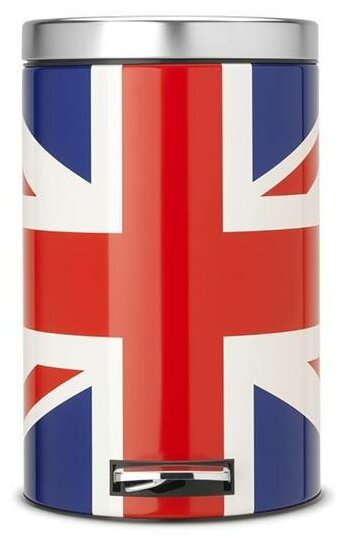 Мусорный бак с педалью (12л), Классический, Union Jack, BRABANTIA