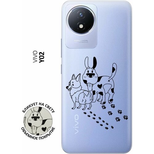 Силиконовый чехол с принтом Funny doggies для Vivo Y02 / Виво У02 силиконовый чехол с принтом tag stickers для vivo y02 виво у02