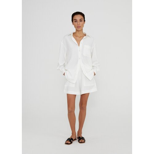 фото Рубашка изо льна niceone [молочный, m]