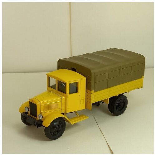 Модель грузовика бортового с тентом Наш Автопром YA-5 / Я-5, желтый, 1:43