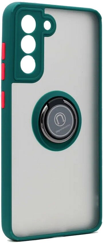 Чехол противоударный Mobix для Samsung Galaxy S21 FE ( Самсунг С21 ФЕ ) с кольцом и с функцией подставки цвет: зеленый