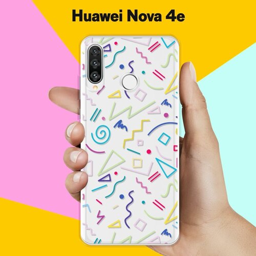 Силиконовый чехол Цветной узор на Huawei Nova 4e