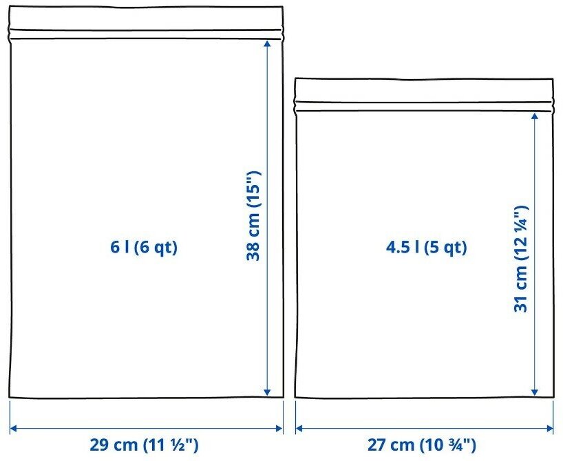 Икеа истад, зип пакет 15х6л, 15х4.5л, 30 шт - фотография № 2