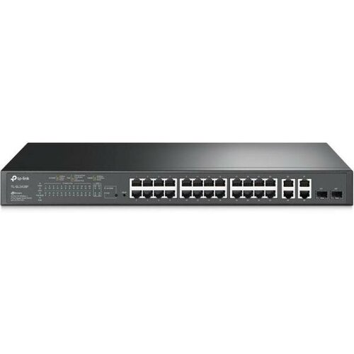 JetStream 24-port 10100Mbps 4-port Gigabit L2 Smart Switch with 24-port PoE PoE budget up to 250W support PoE power management with abundant L2 5656000₽