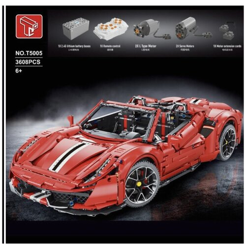 Конструктор ferrari 488 california 3608 деталей красный