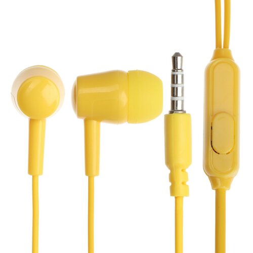 Наушники Exployd EX-HP-1371 вакуумные микрофон 102 дБ 32 Ом 35 мм 12 м желтые 369₽