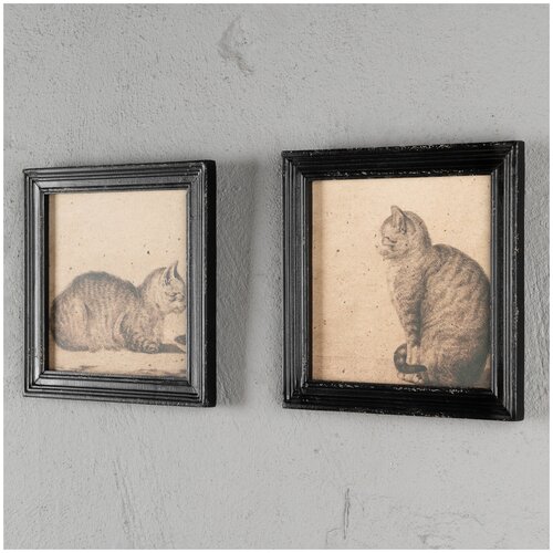 Набор из 2-х картин-принтов Set Of 2 Frames With Cats Without Glas