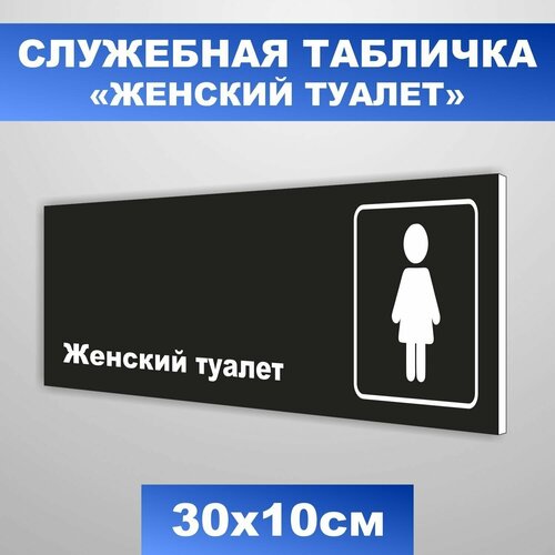 Табличка служебная "Женский туалет" 30х10 см, Печатник