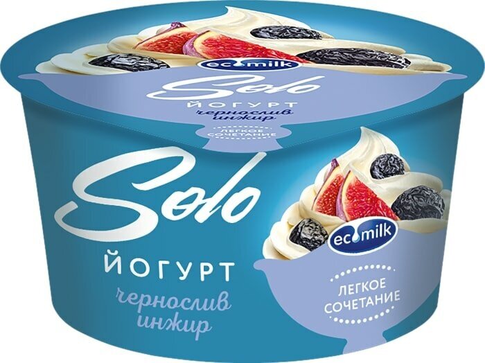 Ecomilk.Solo йогурт Solo чернослив, инжир, 4.2%, 130 г