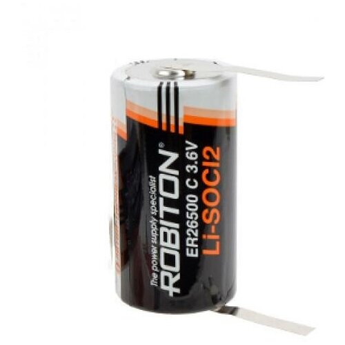 Специальная литиевая батарейка Li-SOCl2 Robiton ER26500-FT C 9000 мАч 3.6 В с лепестковыми выводами 1шт