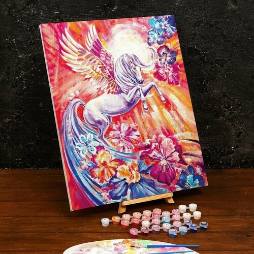 Картина по номерам на холсте с подрамником «Волшебный пегас» 40×50 см картина по номерам на холсте с подрамником золотая краска нежность цветов 40 50 см