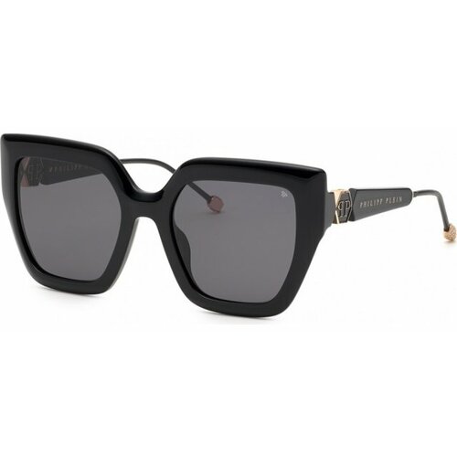 Солнцезащитные очки PHILIPP PLEIN, прямоугольные, оправа: пластик, с защитой от УФ, для женщин, черный