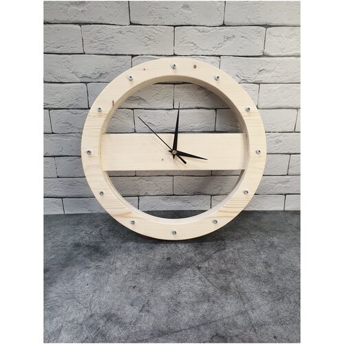 Часы настенные деревянные/ стиль лофт/ диаметр 32 см.
