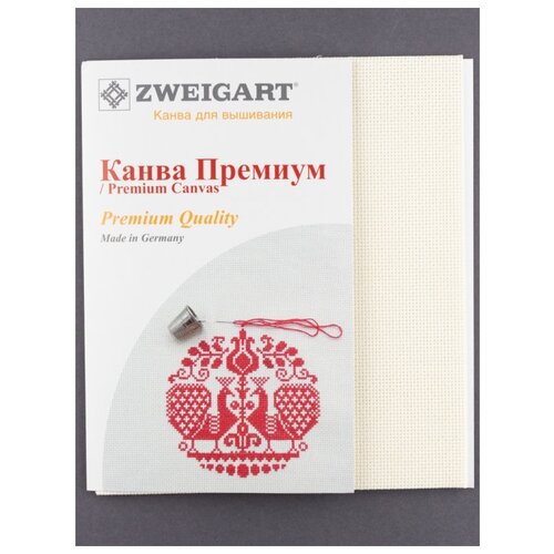 Канва, К04 Zweigart Aida №14 30х40, Гамма, 264 кремовый