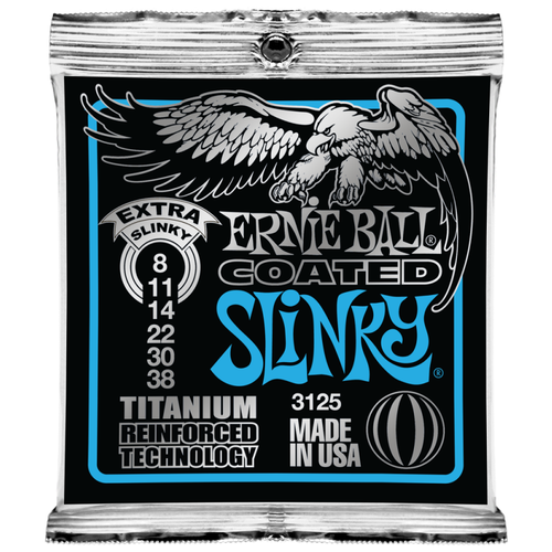 Ernie Ball 3125 струны для эл.гитары Titanium RPS Extra Slinky (8-11-14-22-30-38)