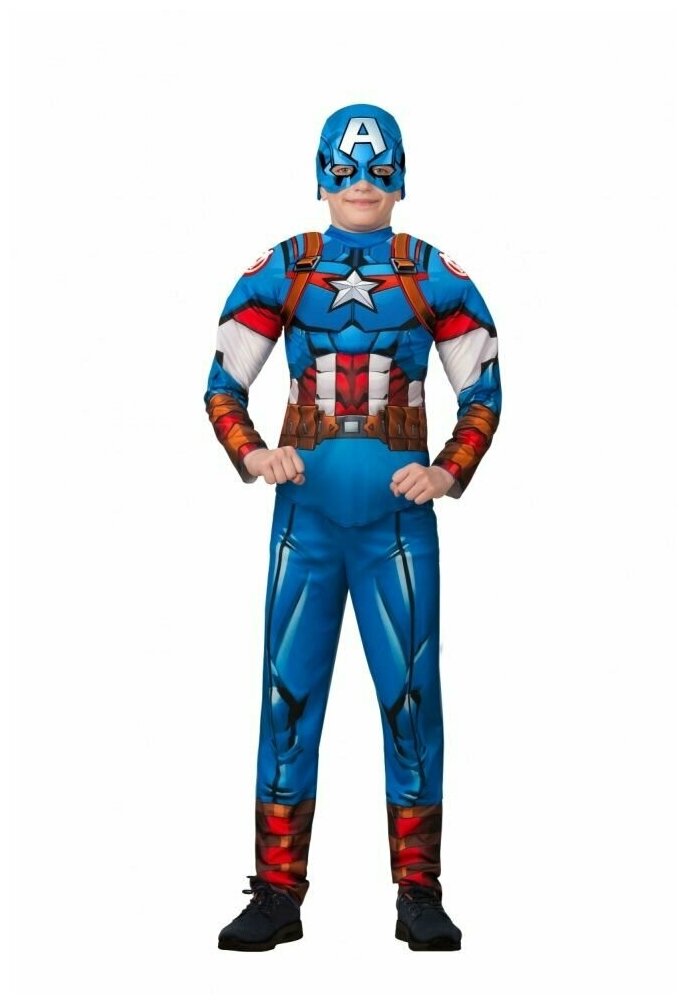 22-75 Изделие швейное для мальчиков "Капитан Америка" новинка. Марвел (Сорочка, брюки, головной убор) р.146-72