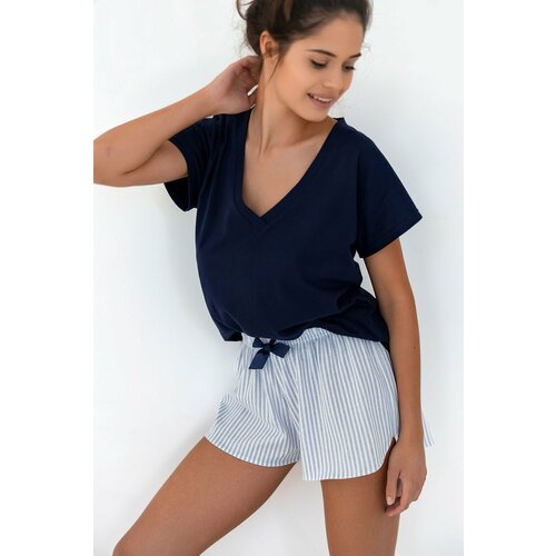 фото Пижама sensis, футболка, шорты, размер 48, синий