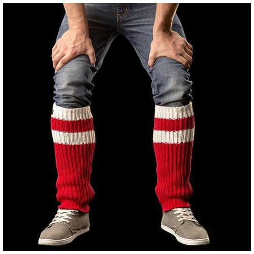 фото Гетры мужские "leg warmers - red/white" / barcode berlin / красный / размер os