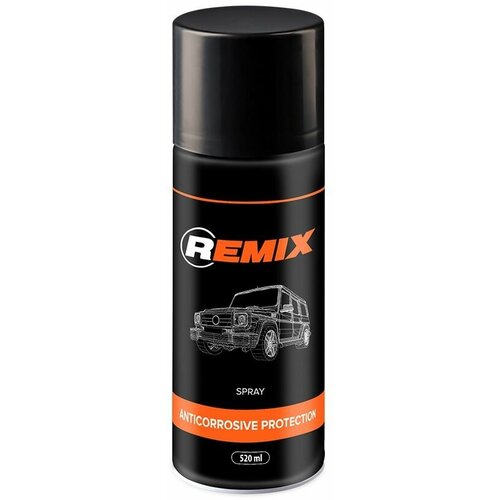 Аэрозольный антикор REMIX SPRAY ANTICORROSIVE PROTECTION BLACK 520 ml / антикоррозийное покрытие для авто