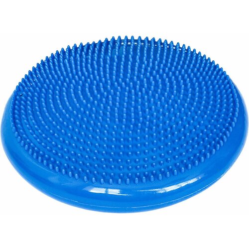 фото Массажная балансировочная полусфера (подушка) надувная в комплекте с насосом, d-33см, синяя нет бренда