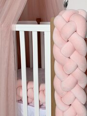 Бортик для детской кровати "Коса", Childrens-Textiles, хлопковый велюр, 2.3 м, цвет - пудровый