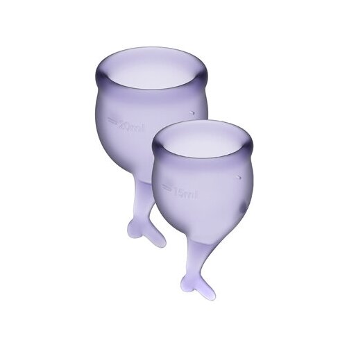 52890 Satisfyer Feel Secure Menstrual Cup, лиловый. Набор менструальных чаш, 15 и 20 мл