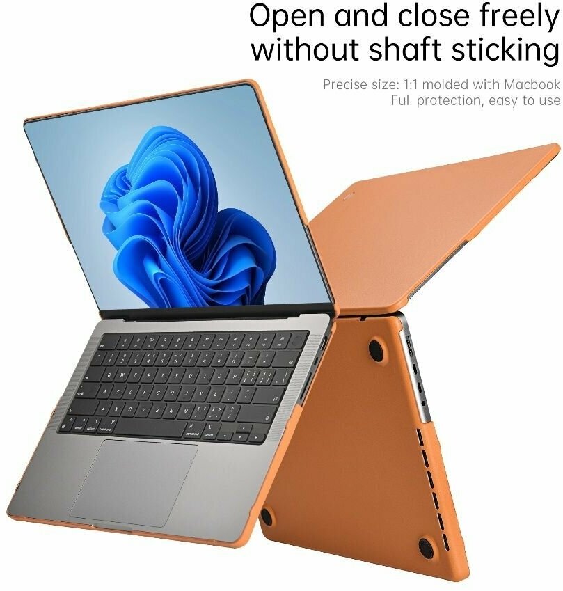 Чехол для ноутбука WiWU Leather Shield Case для Macbook 16.2" 2021, коричневый - фотография № 7