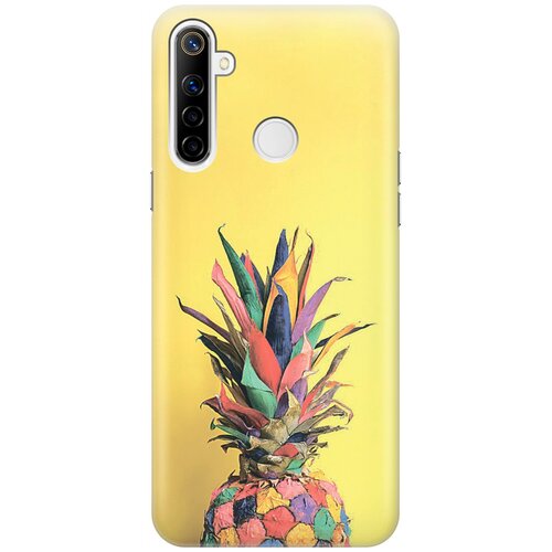 фото Ультратонкий силиконовый чехол-накладка для realme 5 / 6i / c3 с принтом "ананас на желтом" gosso