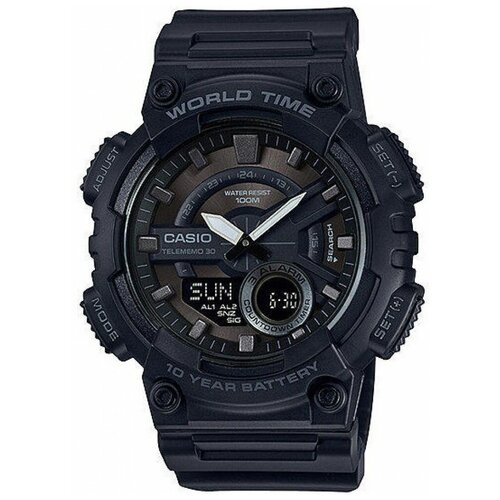 Наручные часы CASIO AEQ-110W-1B, черный наручные часы casio collection aeq 110w 2a2vef черный