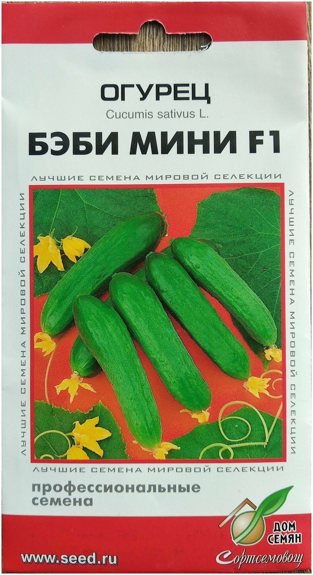 Огурец Бэби Мини F1 гладкокожие сочные сладкие хрустящие плоды длиной до 10см 6 семян