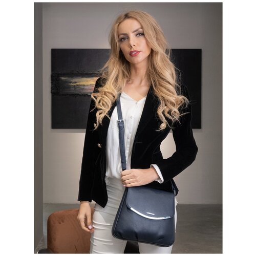 фото Элегантная сумка женская кожаная 2019056b d8 blu giorgio ferretti на плечо/ италия, 100% натуральная кожа