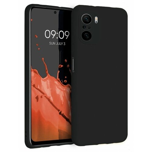 Накладка силиконовая Silicone Cover для Poco F3 / Xiaomi Mi 11i чёрная дисплей для xiaomi redmi k40 k40 pro mi 11i poco f3 в сборе с тачскрином oled черный