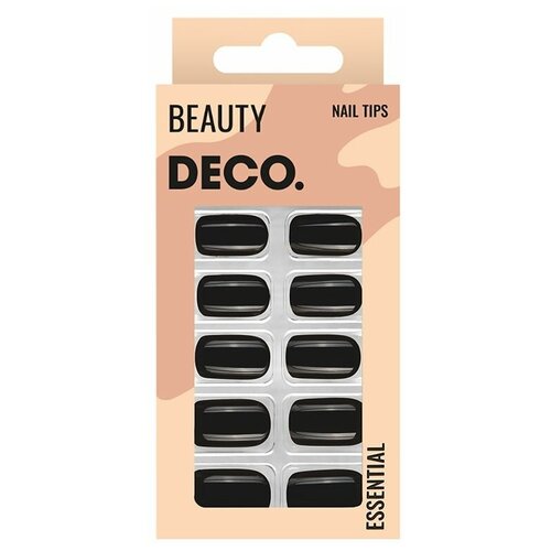 Купить Набор накладных ногтей `DECO.` ESSENTIAL black side (24 шт+ клеевые стикеры 24 шт), черный